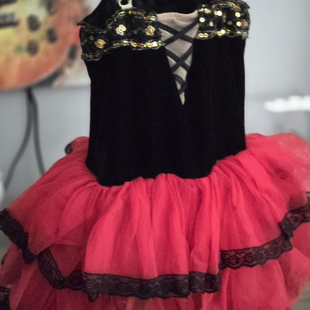 Revolution Black Sequin Bodice with Red Layered Tutu - Picture 3 of 10
